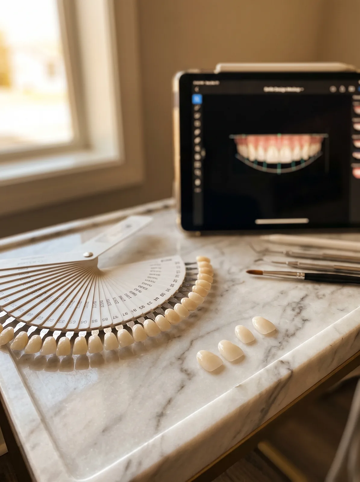 Escala de cor usada no planejamento de facetas dentárias na Ortoface